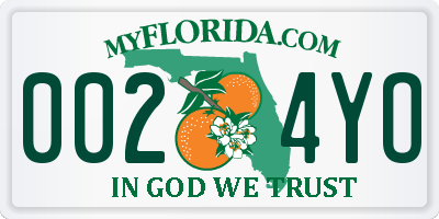 FL license plate 0024YO