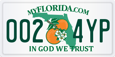FL license plate 0024YP