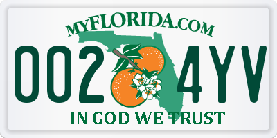 FL license plate 0024YV