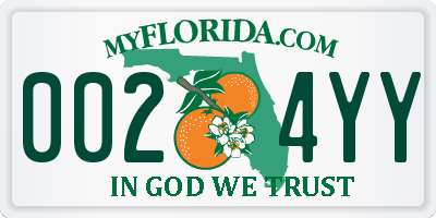 FL license plate 0024YY