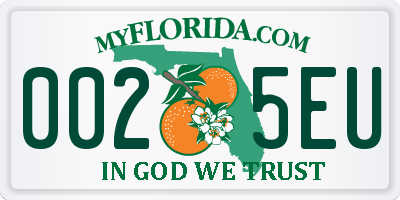 FL license plate 0025EU