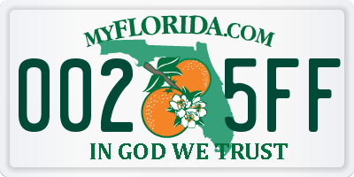 FL license plate 0025FF