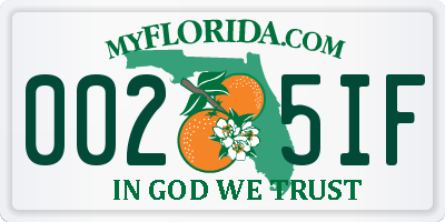 FL license plate 0025IF
