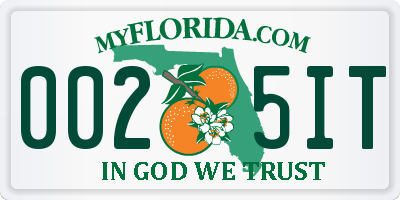 FL license plate 0025IT