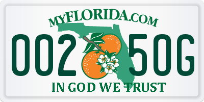 FL license plate 0025OG