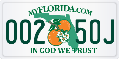 FL license plate 0025OJ