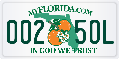 FL license plate 0025OL
