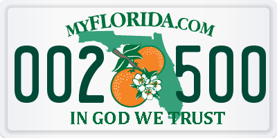 FL license plate 0025OO