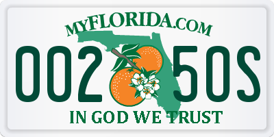 FL license plate 0025OS