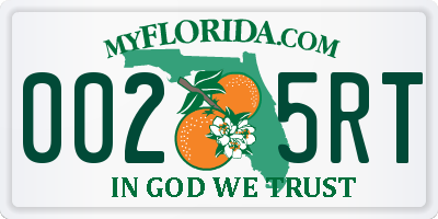 FL license plate 0025RT
