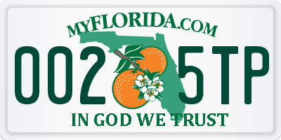 FL license plate 0025TP
