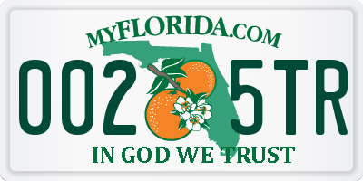 FL license plate 0025TR