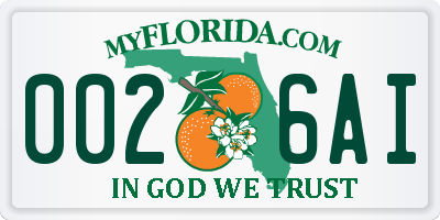 FL license plate 0026AI