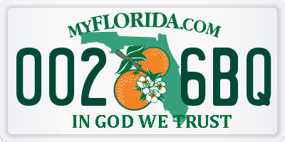 FL license plate 0026BQ