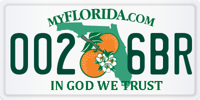 FL license plate 0026BR