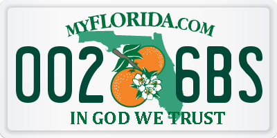 FL license plate 0026BS
