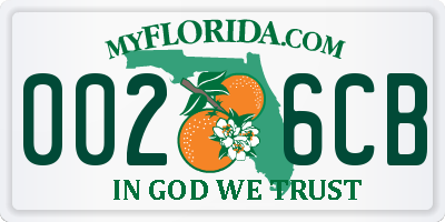 FL license plate 0026CB