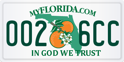 FL license plate 0026CC