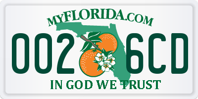 FL license plate 0026CD