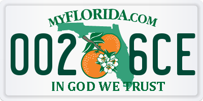 FL license plate 0026CE
