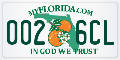 FL license plate 0026CL