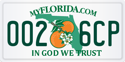 FL license plate 0026CP