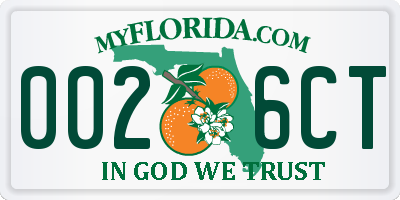 FL license plate 0026CT