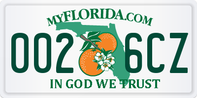 FL license plate 0026CZ