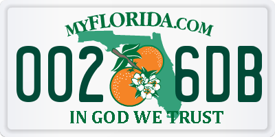 FL license plate 0026DB