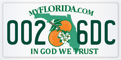 FL license plate 0026DC