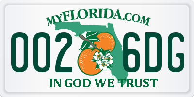 FL license plate 0026DG