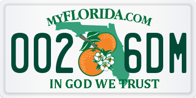 FL license plate 0026DM