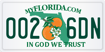 FL license plate 0026DN