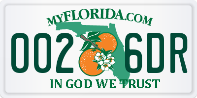 FL license plate 0026DR