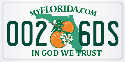 FL license plate 0026DS