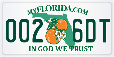 FL license plate 0026DT