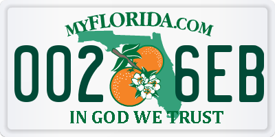 FL license plate 0026EB