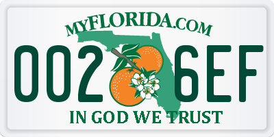 FL license plate 0026EF