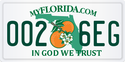 FL license plate 0026EG