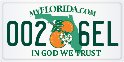 FL license plate 0026EL