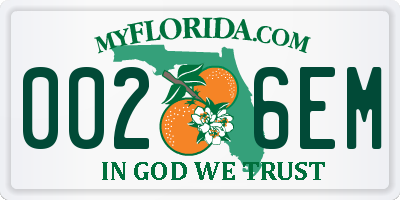 FL license plate 0026EM