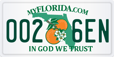 FL license plate 0026EN