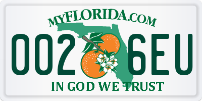 FL license plate 0026EU