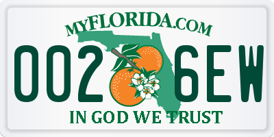 FL license plate 0026EW