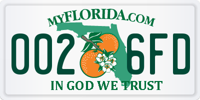 FL license plate 0026FD