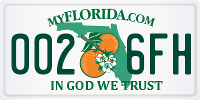 FL license plate 0026FH