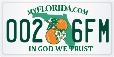 FL license plate 0026FM