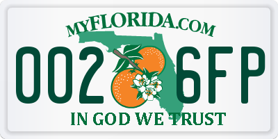 FL license plate 0026FP