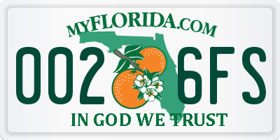 FL license plate 0026FS