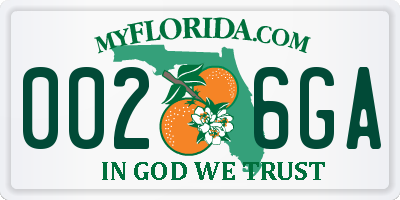 FL license plate 0026GA
